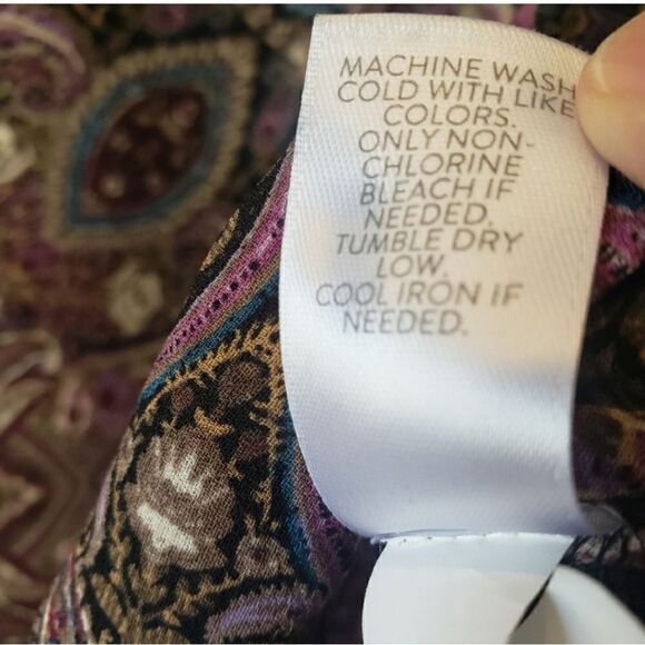 J. JILL Keyhole Front Paisley Blouse Medium - Picture 6 of 8